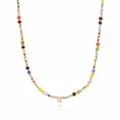 Bohemian colorful seed bead necklace with letter pendant, stylish fashion jewelry for women daily. - Letter Q (NE0446 Q)