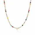 Bohemian colorful rice bead necklace with gold letter U pendant stylish fashion jewelry for women - Letter U (NE0446 U)