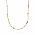 Bohemian colorful seed bead necklace with gold letter Y pendant for women jewelry - Letter Y (NE0446 Y)