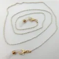 Goldfarbene Perlen-Brillenkette, multifunktionaler Masken- und Brillenriemen für den Alltag. - Weiß