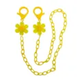 Gele acryl smiley bloem mondkapketting detail, schattig kinderen anti verlies koord. - Geel