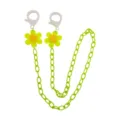 Kleurrijke acryl masker ketting voor kinderen met glimlach bloem hanger, anti-verlies ketting. - Groen