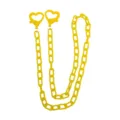 Catena per maschera in acrilico giallo con chiusure a cuore, simpatica catenina per occhiali. - Giallo