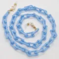 Catenina per occhiali in resina azzurra porta mascherina colore caramella chic - Blu