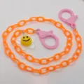 Colorful acrylic flower mask chain for kids, cute anti-loss chain with secure lobster clasps. - Orange Chain