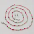 Colorful beaded glasses chain mask lanyard multi-purpose handmade fashion neck strap. - Pink Green Silver Mix (4)