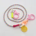 Cordino colorato in poliestere per mascherine da bambini con ciondolo smiley e chiusure in plastica - Colorato