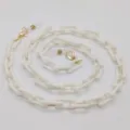 Catena per occhiali bianca spessa e cordino per maschera, accessorio minimalista variante. - Bianco