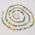 Colorful beaded mask chain glasses chain multi-purpose fashion beaded lanyard for women - Red Yellow Blue Green Mix (6)