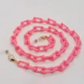 Catena per occhiali in plastica rosa cordino mascherina color caramella supporto elegante - rosa scuro
