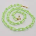 Catena in acrilico verde menta per occhiali e mascherine, maglie spesse, supporto anti-smarrimento. - Verde chiaro