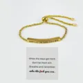 Bracciale in corda di acciaio inossidabile dorato con barra incisa e carta motivazionale. - Don't Let The Hard Days Win / Oro
