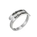 Anello doppio strato regolabile in acciaio inossidabile argento con incisione Be Fearless - Be Fearless (Argento)