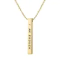 Collana con ciondolo a barra verticale dorata, gioielli incisi con lettere in acciaio inox. - Stile Inciso I Am Enough / Oro