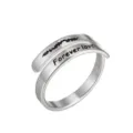 Anello regolabile a doppio strato in acciaio inossidabile con incisione forever love donna. - Forever Love (Argento)