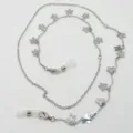 Silver butterfly glasses chain stylish metal mask holder strap eyewear retainer accessory length - Color-Preserving Plated Silver