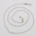 Minimalist eyeglass chain and mask chain featuring clear glass beads and metal links. - Color-Preserving Plated Silver