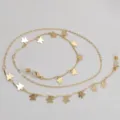 Gold butterfly glasses chain mask holder stylish minimalist metal eyewear accessory for women - Gold (Color Retention Electroplating)