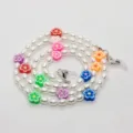 Chaine de lunettes en perles ABS et fleurs en argile colorees cordon masque tendance - Fleur