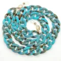 Catena per occhiali in acrilico turchese collana maschera retro accessori moda chic - Blu Turchese