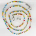 Colorata catena per occhiali di perline di vetro cordino mascherina arcobaleno per donna - modello 3