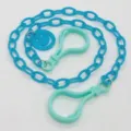 Blue acrylic smiley face mask chain anti-lost lanyard fashionable neck hanging sku - Blue
