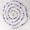 Catena per occhiali in perline di seme viola, cordino per maschera portatile utile. - Modello 6