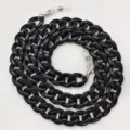 Catena per occhiali spessa in acrilico nero porta maschera elegante cordino per collo - Nero