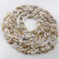 Elegante catena in acrilico tartarugato come accessorio moda per occhiali maschere o borse. - Bicolore bianco e marrone