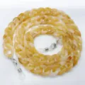 Catena per occhiali in acrilico colore ambra e cordino per mascherina elegante accessorio donna. - Giallo latte