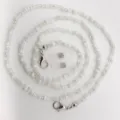 Catena per occhiali in perline di semi bianche cordino maschera elegante variante - Stile 10