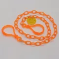 Bright orange acrylic smiley face mask chain lanyard, anti-lost fashion accessory. - Orange