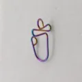 Punk arcobaleno clip su falso anello naso in metallo piercing corpo gioielli polsino - Stile Linee Avvolte (Multicolor 7) / Colorato