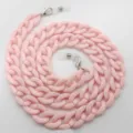 Catenella per occhiali in acrilico rosa, cordino elegante e pratico per maschera. - Rosa