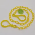 Acrylic smiley mask chain anti-lost neck hanging strap colorful fashion jewelry accessory - Light Yellow