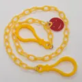 Yellow acrylic smiley face mask chain variant, anti-lost neck accessory for women. - Dark Yellow