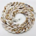 Catenella per occhiali in acrilico tartarugato retrò, cordino per maschera elegante antismarrimento. - Bianco Marrone