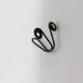Finto anello da naso in metallo nero clip a U punk gioiello piercing corpo accessorio - Stile Spirale a Doppia Linea (Black 8) / Nero