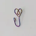 Anello da naso con clip arcobaleno punk finto gioiello per il corpo polsino cuore a U - Stile Cuore (Multicolor 1) / Colorato