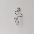 Stile punk anello da naso in metallo argentato finto piercing clip su gioielli alla moda - Stile Linee Geometriche (Silver 7) / Argento