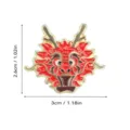 Broche de metal esmaltado cabeza de dragon estilo chino rojo oro pin insignia moda - Dragón Rojo