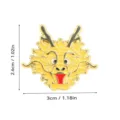 Broche de metal con esmalte dragon chino dorado insignia del zodiaco de regalo 2.6x3cm - Dragón Dorado