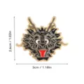 Broche insignia de esmalte metálico con cabeza de dragón estilo chino para accesorios - Dragón Negro
