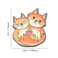 Süßes Cartoon-Fuchs-Paar Emaille-Anstecknadel Metall-Abzeichen romantisches Geschenk für Verliebte - Fuchspaar