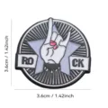 Metal rock hand gesture star brooch badge, creative black and white clothing accessory detail. - 3.6cm / Rock Stars