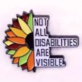 Spilla smaltata girasole disabilità invisibili, spilla in metallo per vestiti e zaini. - A02