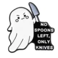 Spilla smaltata fantasma carina con citazione divertente, badge cartone animato metallo. - A07