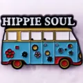 Spilla camper vintage in metallo hippie soul carina zaino vestiti accessorio badge regalo - A14
