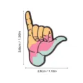 Colorful hand gesture enamel pin, metal badge brooch for backpacks and clothes, 3.8x2.8cm - Cool Colorful Contrast Gesture (D18-2-839)