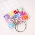 Colorful DIY jewelry making bead organizer box with silver metallic craft beading wire - 12-Grid Acrylic Mixed Bead Set (Bow & Flower) / 12-Grid Boxed (Approx. 2.5-10mm, Approx. 5g/Grid)